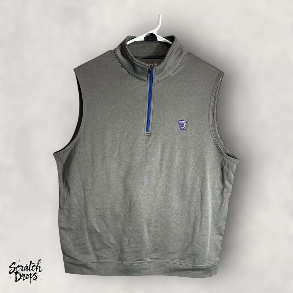 Peter Milan Crown Sports Men's Large Gray Sleeveless Vest Golf Pullover Apparel